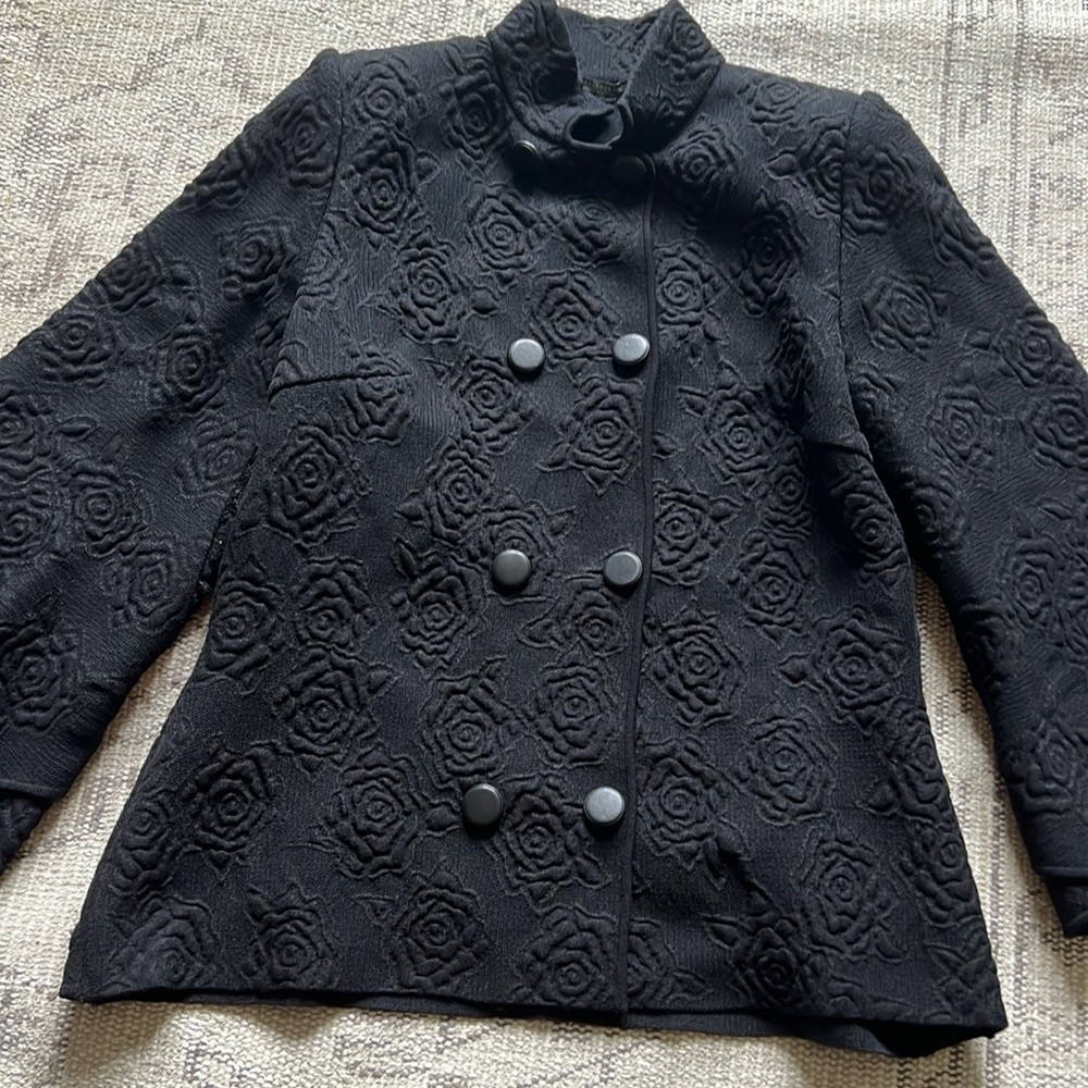 Alexander McQueen rose textured double breast jacket